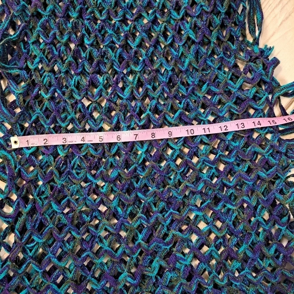 3 FOR $12 SALE Shimmering Open Lattice Look Infinity Scarf With Fringe